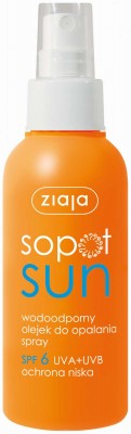 Ziaja Sopot Sun, Olejek do opalania w sprayu SPF 6, 125ml