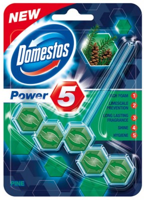Domestos Power 5, Pine, zawieszka do WC, 55g