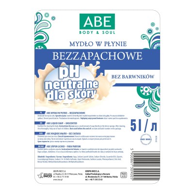 Abe, Bezzapachowe mydło w płynie, 5l