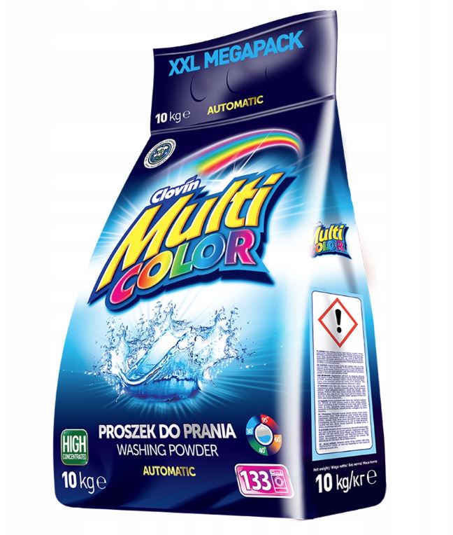 Multicolor, proszek do prania kolorowych tkanin, folia 10kg, 100 prań