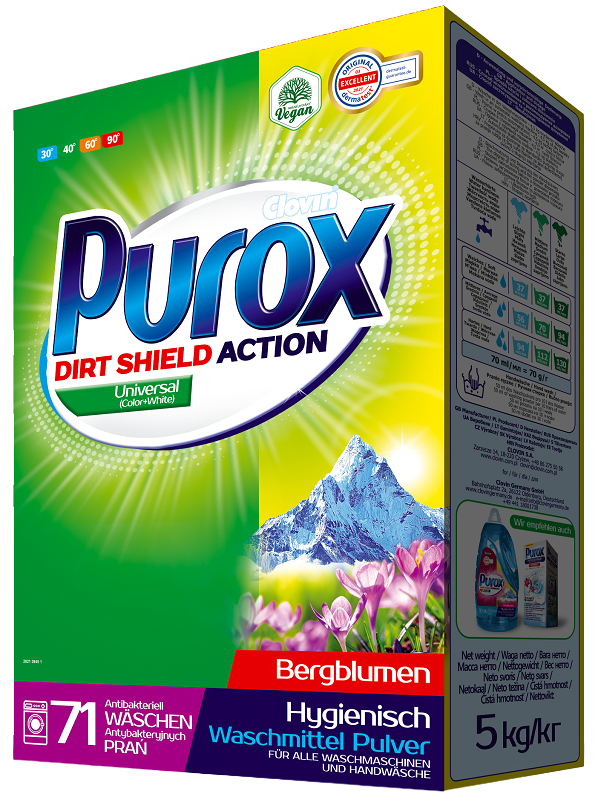 Purox Universal proszek do prania tkanin białych i kolorowych 5kg