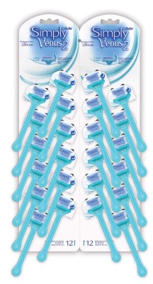 Gillette, Simply Venus 2, jednoczęściowa maszynka do golenia dla kobiet, 2 ostrza,  24 sztuki