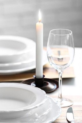 Bispol Aura s1-090 BIAŁA świeca stołowa prosta - 10 sztuk