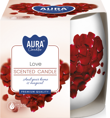 Bispol Aura sn71s-05 LOVE świeca zapachowa w szkle z wzorem - 20h