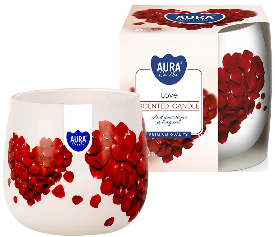Bispol Aura sn71s-05 LOVE świeca zapachowa w szkle z wzorem - 20h