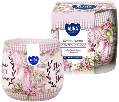 Bispol Aura sn71s-11 SWEET HOME świeca zapachowa w szkle z wzorem - 20h