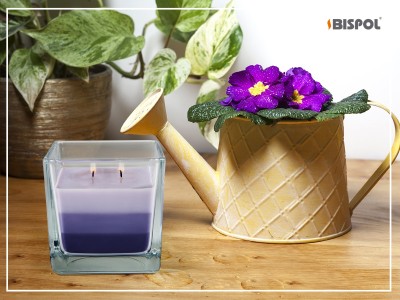 Bispol Aura snk80-79 LAWENDA trójkolorowa świeca zapachowa w szkle - 32H