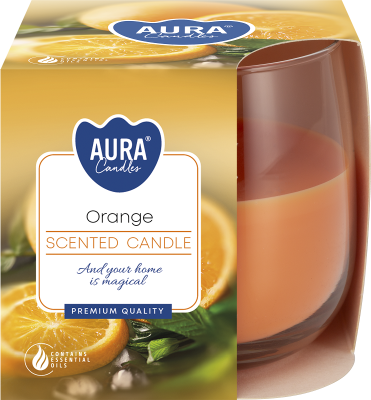 Bispol Aura sn71-63 POMARAŃCZA świeca zapachowa w szkle - 24h