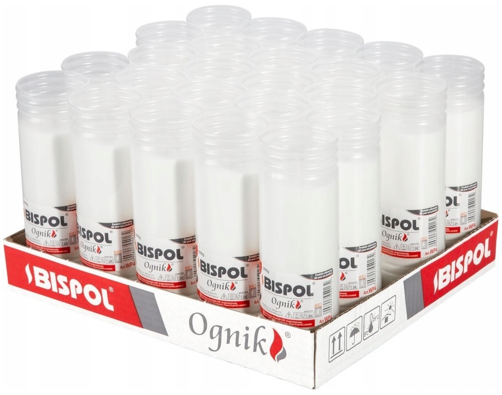 Bispol Ognik WP4 wkłady parafinowe do zniczy o czasie palenia 4 dni sztuki