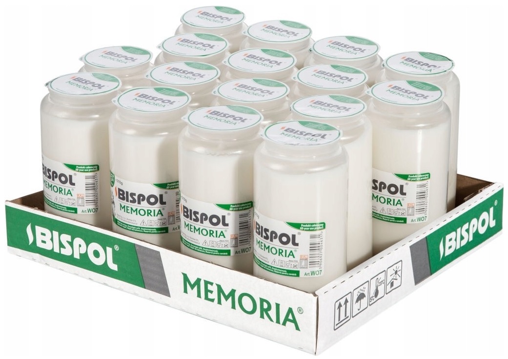 Bispol Memoria w07 wkłady olejowe do zniczy 4,5 dnia palenia 16 sztuk