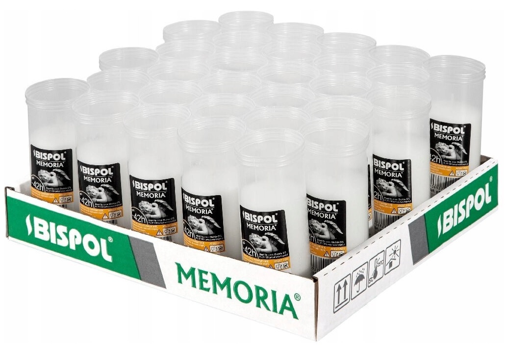 Bispol Memoria p110 wkłady parafinowe do zniczy 42 godziny palenia 30 sztuk