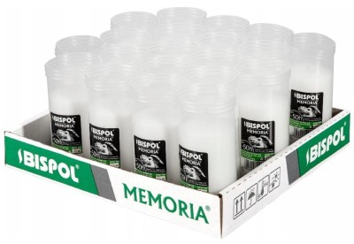 Bispol Memoria p180 wkłady parafinowe do zniczy 50 godzin palenia 20 sztuk
