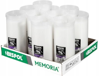 Bispol Memoria p600 wkłady parafinowe do zniczy 100 godzin palenia 10 sztuk