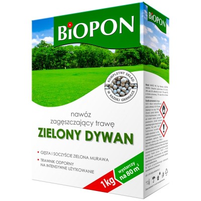 Biopon, Zielony Dywan, nawóz granulowany do trawnika , 1kg