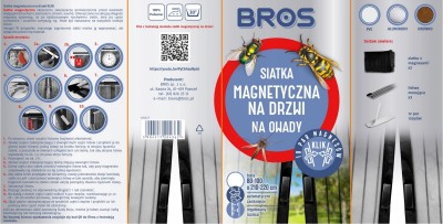 Bros Magnetyczna biała siatka na drzwi zabezpieczająca pomieszczenia przed owadami 100x220cm