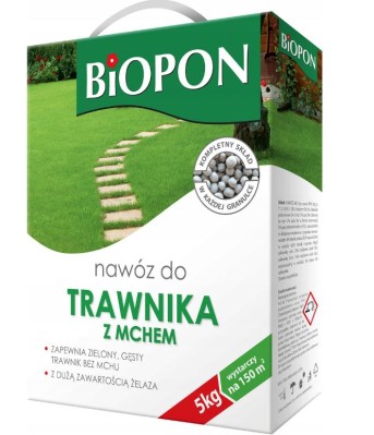 Biopon, nawóz granulowany do trawnika z mchem, 5kg