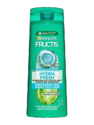 Garnier Fructis, Hydra Fresh, szampon do włosów przetłuszczających się z suchymi końcówkami, 400ml