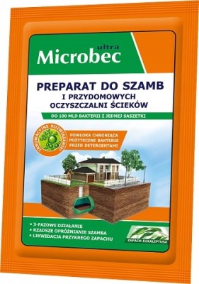 Bros Microbec Ultra Eucaliptus preparat do przydomowych oczyszczalni ścieków i szamb 25g x 18 sztuk