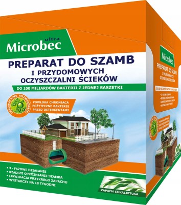 Bros Microbec Ultra Eucaliptus preparat do przydomowych oczyszczalni ścieków i szamb 25g x 18 sztuk