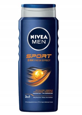 Nivea Bath Men Sport, żel pod prysznic do ciała, twarzy i włosów, dla mężczyzn, 500ml