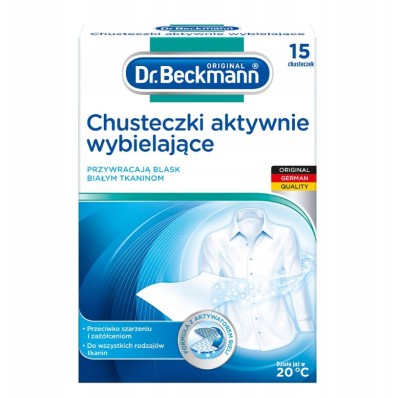 Dr. Beckmann, chusteczki aktywnie wybielające, 15 sztuk