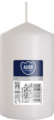 Bispol Aura sw60/100-090 Biała świeca walec 6x10cm - 30 godzin