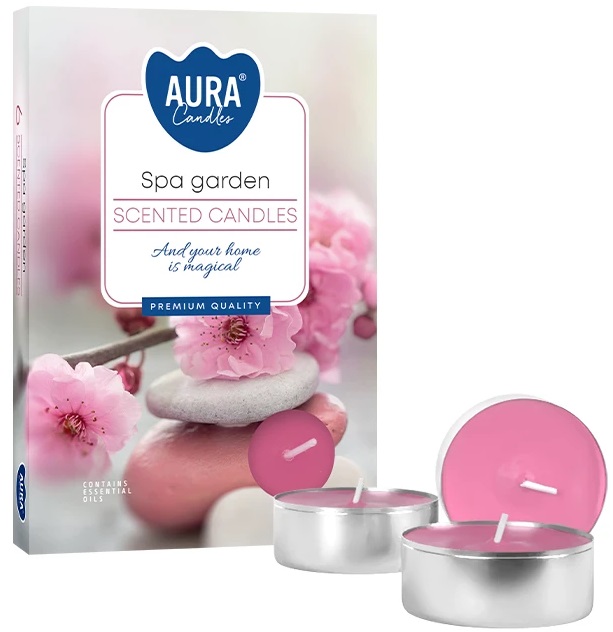 PODGRZEWACZE świeczki zapachowe Bispol p15-254 Aura OGRÓD SPA - 6 sztuk