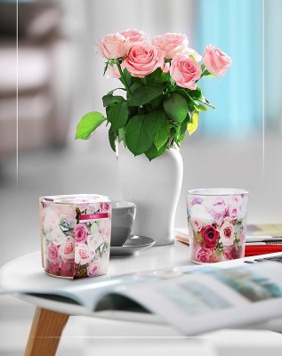 Bispol Aura sn72s-02 RÓŻA świeca zapachowa w prostym szkle z wzorem - 22h