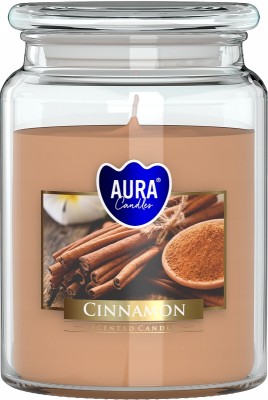 Bispol Aura snd99-65 Cynamon duża świeca zapachowa w słoju z wieczkiem 100h