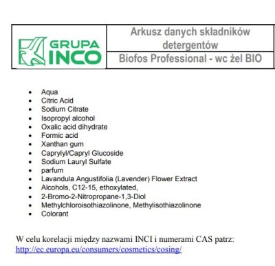 Biofos Professional WC żel Bio 500ml