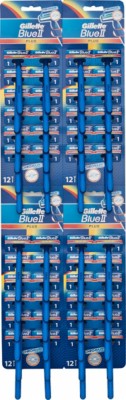 Gillette Blue II Plus, jednorazowa maszynka do golenia dla mężczyzn, 48 sztuk