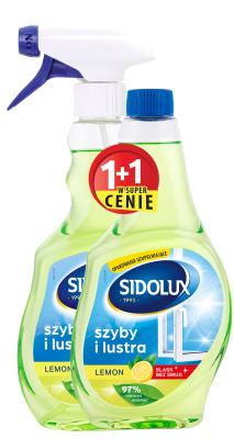 Sidolux Crystal, Lemon, płyn do mycia szyb, rozpylacz 500ml+zapas 500ml