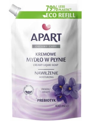 Apart Natural, Prebiotic, Passiflora i Fiołek, mydło w płynie, opakowanie uzupełniające w folii, 400 ml