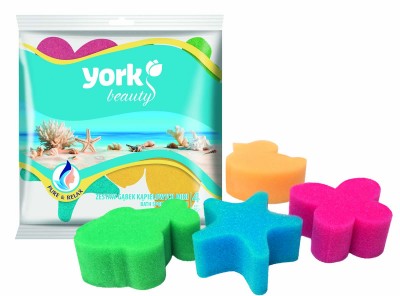 York, Mini, zestaw gąbeczek kąpielowych, 4 sztuki