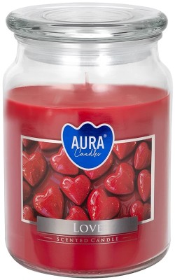 Bispol Aura snd99-105 Love duża świeca zapachowa w słoju z wieczkiem 100h
