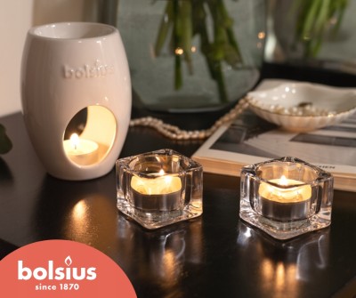 Bolsius Aromatic Elips Biały ceramiczny kominek do wosków