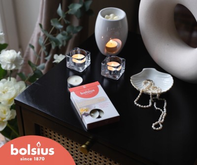 Bolsius Aromatic Elips Biały ceramiczny kominek do wosków