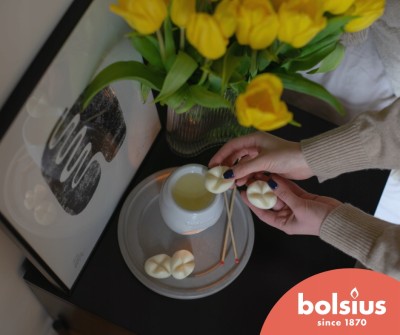Bolsius Aromatic Elips Biały ceramiczny kominek do wosków