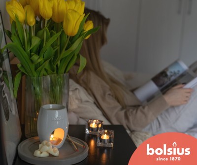 Bolsius Aromatic Elips Biały ceramiczny kominek do wosków
