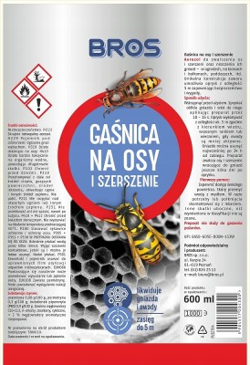 Bros Gaśnica preparat przeznaczony do zwalczania os i szerszeni spray 600ml