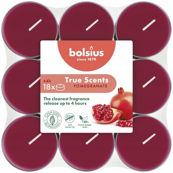 Bolsius True Scents Granat podgrzewacze zapachowe 4 godzinne - 18 sztuk