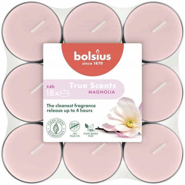 Bolsius True Scents Magnolia podgrzewacze zapachowe 4 godzinne - 18 sztuk