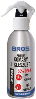 Bros środek przeciw komarom i kleszczom deet 50% płyn w rozpylaczu 130ml