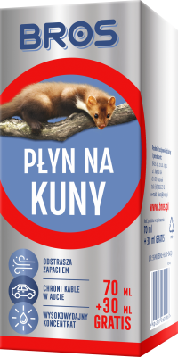 Bros odstraszający wydajny płyn na kuny 70 ml + 30 ml gratis