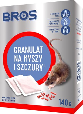 Bros trutka w granulacie na myszy i szczury 140g
