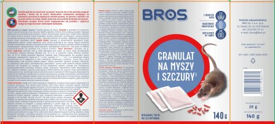 Bros trutka w granulacie na myszy i szczury 140g