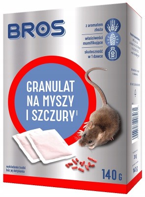 Bros trutka w granulacie na myszy i szczury 140g