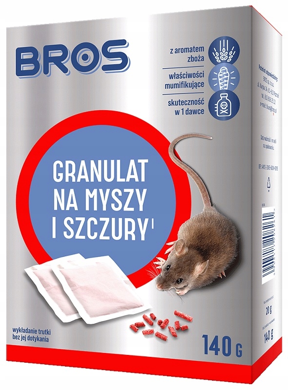 Bros trutka w granulacie na myszy i szczury 140g