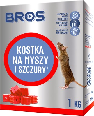 Bros kostki na myszy i szczury z zasuszonej trutki 1 kg 