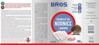 Bros Nornit trutka w formie granulatu na gryzonie w tym nornice 140g